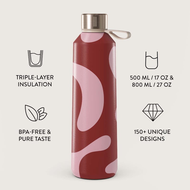 بورجا زجاجة مياه بورغا. حافظ على مشروباتك في درجة الحرارة المثالية وعلى أناقتك لا تشوبها شائبة، سواء في صالة الألعاب الرياضية أو المكتب أو في الهواء الطلق (مرن) (500 مل) - Image 2